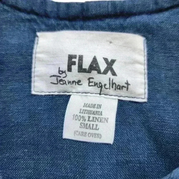 Flax by Jean Engelhart Linen Fundamental Tee Linen T Shirt Boho Minimal Women S - Picture 7 of 10